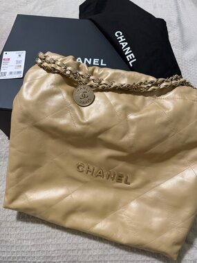Chanel 22 Medium Gold Metallic Bag
